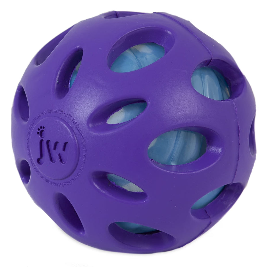 Petmate Crackle Ball Dog Fetch Toy Crunchy Noise Crinkle Dog Toy, Large 4” Diameter