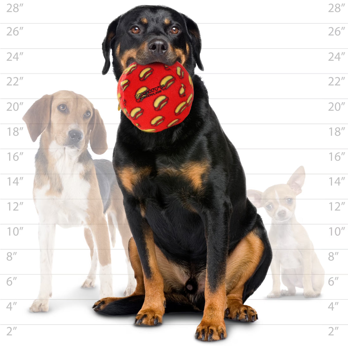 Tuffy® - Mighty® Large Ball Dog Toy: Ultra Durable Plush Toy with Multiple Layers & Reinforced Seams, Washable and Floats , Vinyl Ball & Fleece