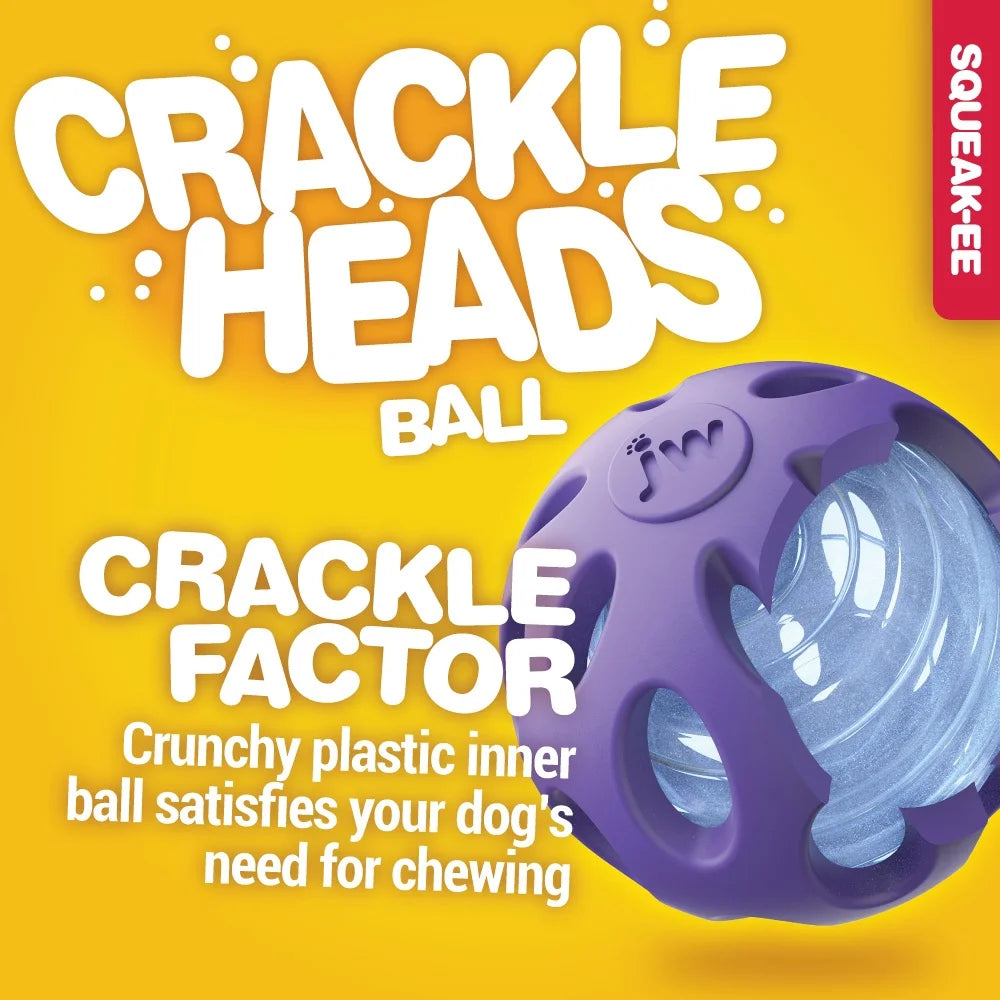 Petmate Crackle Ball Dog Fetch Toy Crunchy Noise Crinkle Dog Toy, Large 4” Diameter