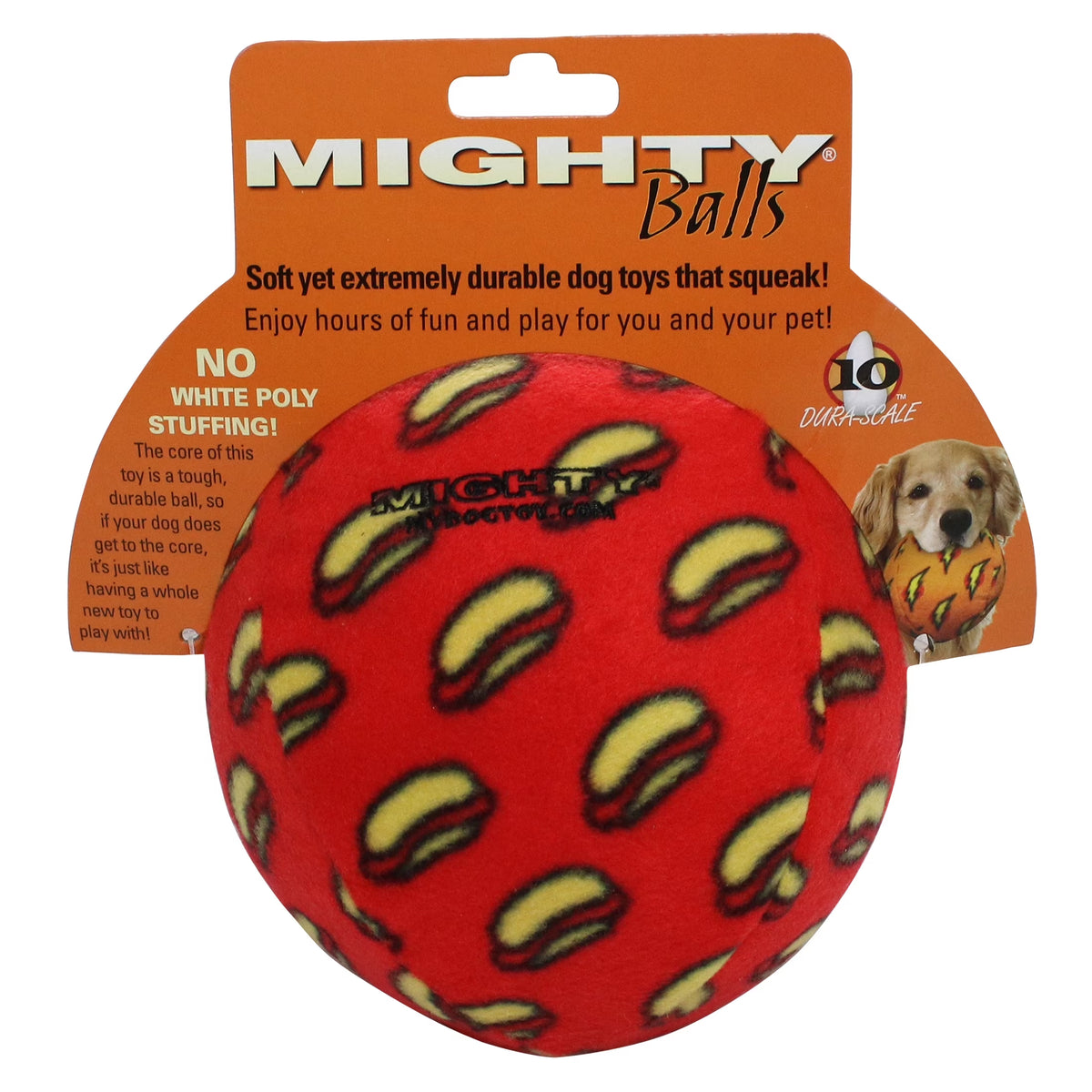 Tuffy® - Mighty® Large Ball Dog Toy: Ultra Durable Plush Toy with Multiple Layers & Reinforced Seams, Washable and Floats , Vinyl Ball & Fleece
