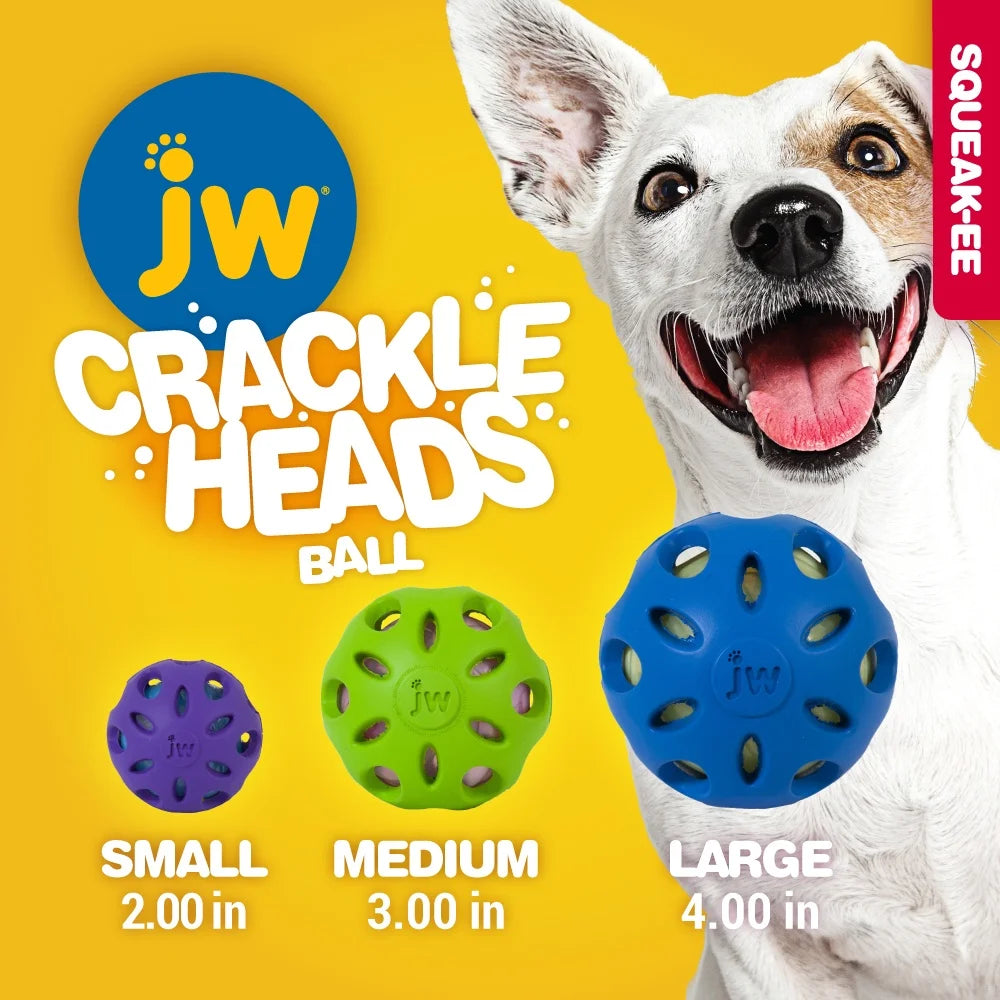 Petmate Crackle Ball Dog Fetch Toy Crunchy Noise Crinkle Dog Toy, Large 4” Diameter